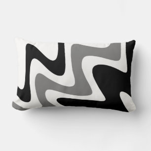 Modern Stylish Black White Grey Lumbar Cushion