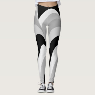 Modern Stylish Black White Pattern Chic Leggings