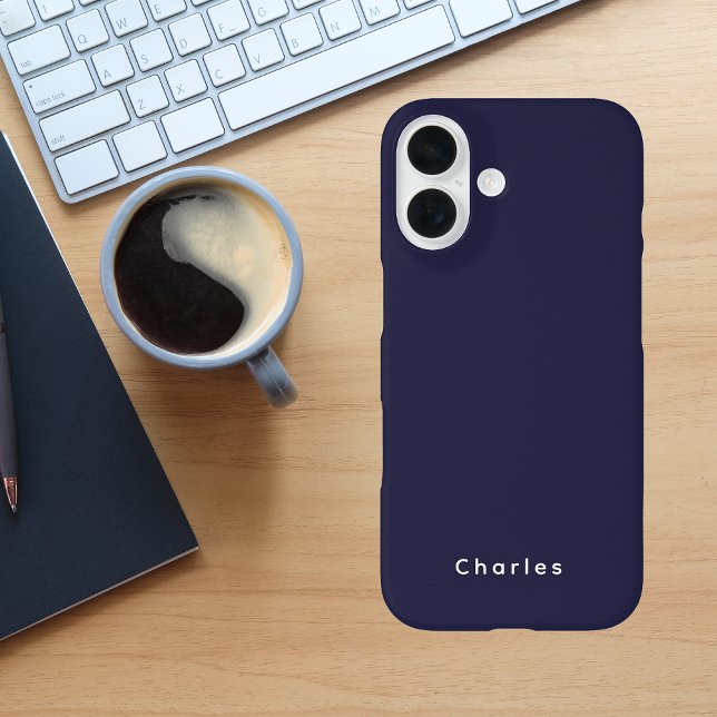 Modern Stylish Blue Bold Monogram Masculine Case-Mate iPhone Case (Creator Uploaded)