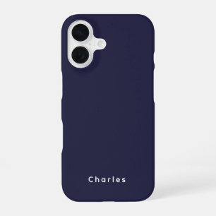 Modern Stylish Blue Bold Monogram Masculine iPhone 16 Case