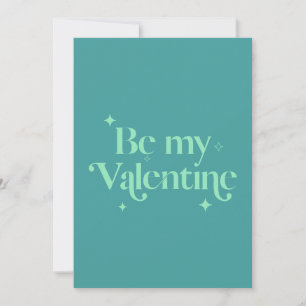 Modern Stylish Blue Green Happy Valentines Holiday Card