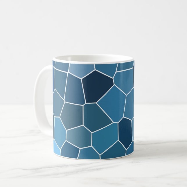 Modern Stylish Blue Pattern Coffee Mug (Front Left)