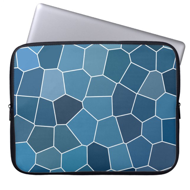 Modern Stylish Blue Pattern Laptop Sleeve (Front)