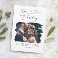 Modern Stylish Boho Wedding Photo Invitation
