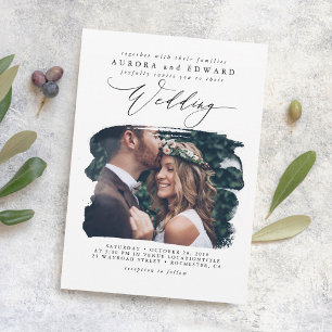 Modern Stylish Boho Wedding Photo Invitation