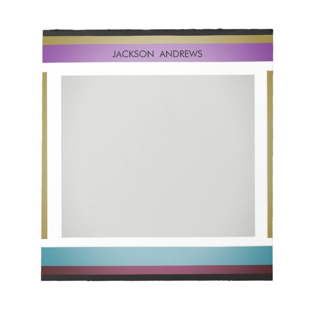 Modern Stylish Bold Personalised Name Notepad (Front)