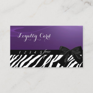 Modern Stylish,Bow,Zebra Print  Loyalty Card