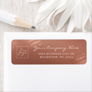 Modern Stylish Bronze Business Logo Return Address Label