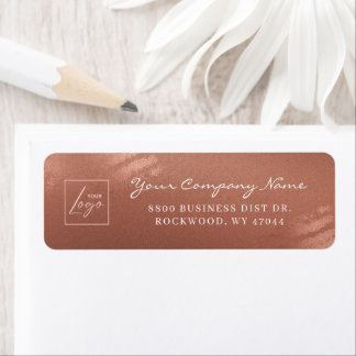Modern Stylish Bronze Business Logo Return Address Return Address Label