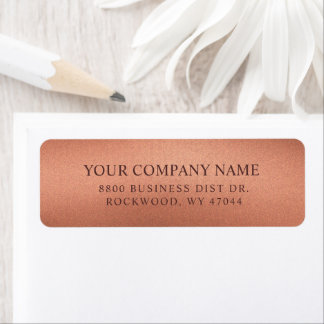 Modern Stylish Bronze Business Return Address Return Address Label