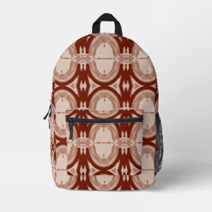 Modern stylish brown colour classic design pri printed backpack