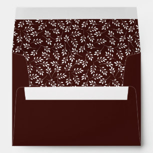 Modern Stylish Brown Floral Pattern Christmas Envelope