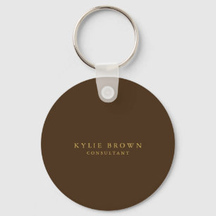Modern Stylish Brown Gold Professional Key Ring