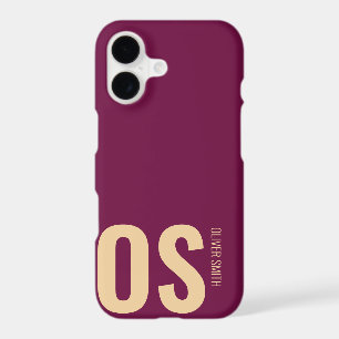  Modern Stylish Burgundy Monogram Initial Feminine