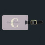 Modern Stylish Calligraphy Monogrammed Dusty Lilac Luggage Tag<br><div class="desc">Modern Stylish Calligraphy Monogrammed Name in Dusty Lilac Luggage Tag</div>