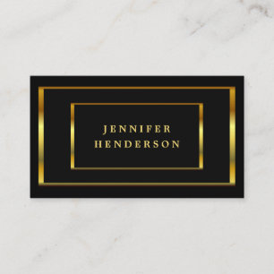 Modern stylish chic black and gold professional bu business card