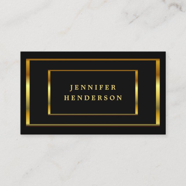 Modern stylish chic black and gold professional bu business card (Front)