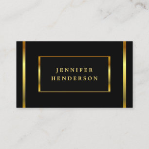 Modern stylish chic black and gold professional bu business card