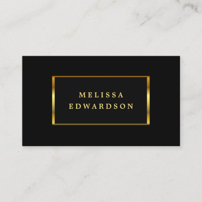 Modern stylish chic black and gold professional business card (Front)