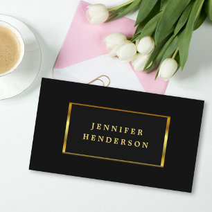 Modern stylish chic black and gold professional business card