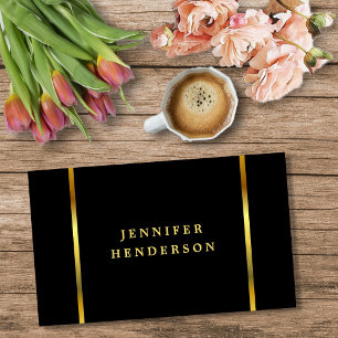 Modern stylish chic black and gold professional business card