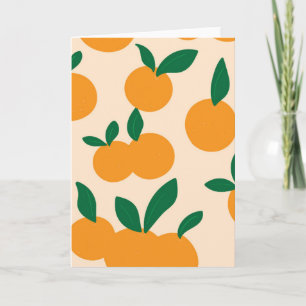 Modern Stylish Citrus Fruit Oranges Pattern Card
