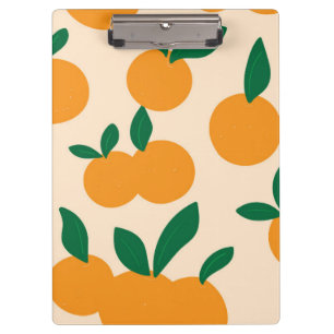 Modern Stylish Citrus Fruit Oranges Pattern Clipboard