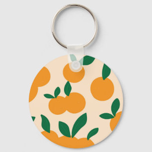 Modern Stylish Citrus Fruit Oranges Pattern Key Ring