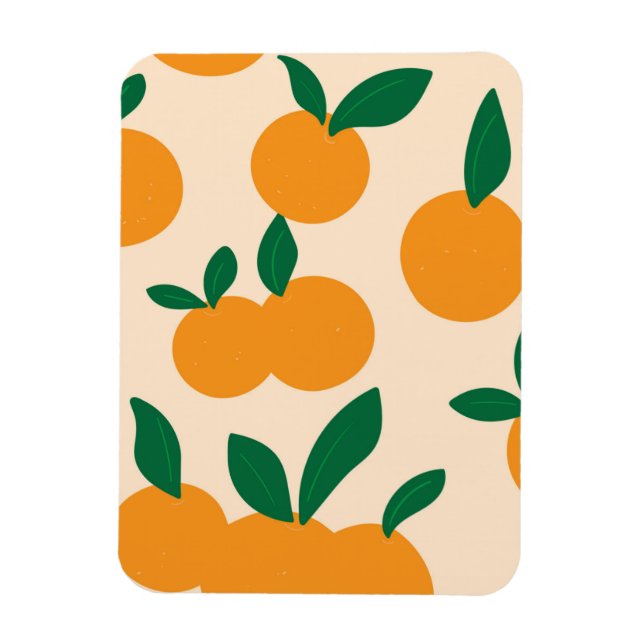 Modern Stylish Citrus Fruit Oranges Pattern Magnet (Vertical)