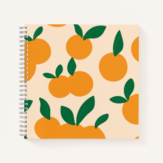 Modern Stylish Citrus Fruit Oranges Pattern Notebook (Front)