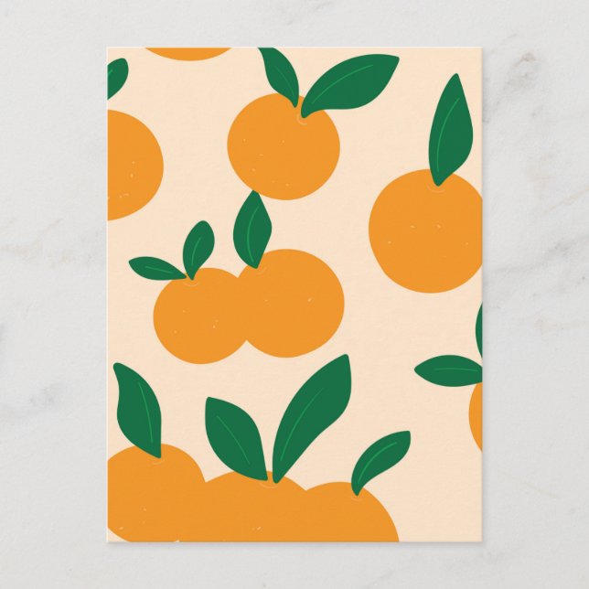 Modern Stylish Citrus Fruit Oranges Pattern Postcard (Front)