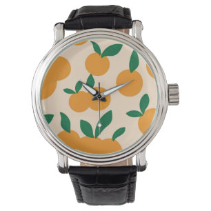 Modern Stylish Citrus Fruit Oranges Pattern Watch