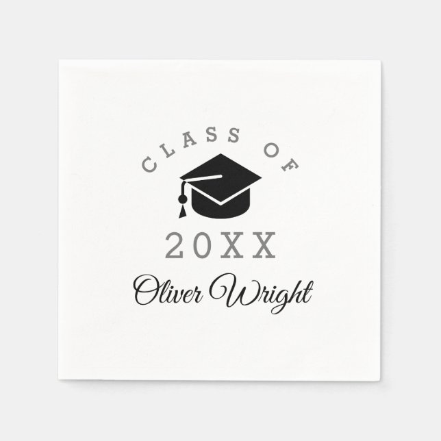 Modern Stylish Class of Graduation Party Napkin (Front)