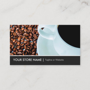 Modern Stylish Coffee Cup Coffee Beans Cafe Store Business Card