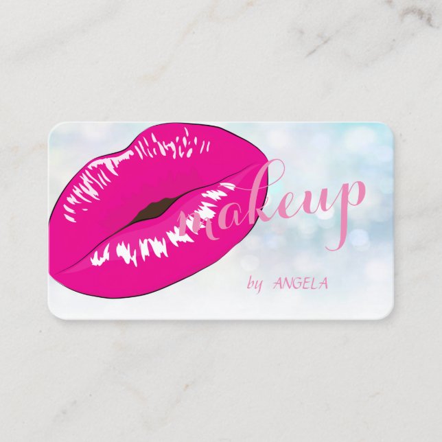 Modern Stylish Colourful Bokeh ,Lips Business Card (Front)