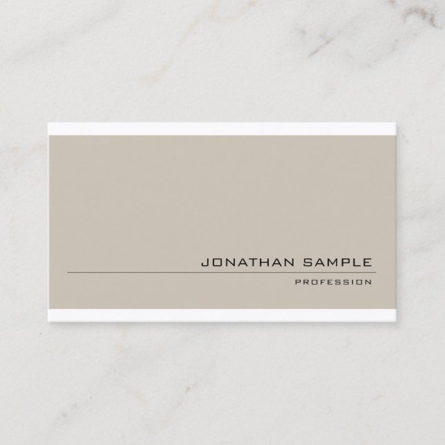 Modern Stylish Colours Trendy Minimalistic Plain Business Card (Front)