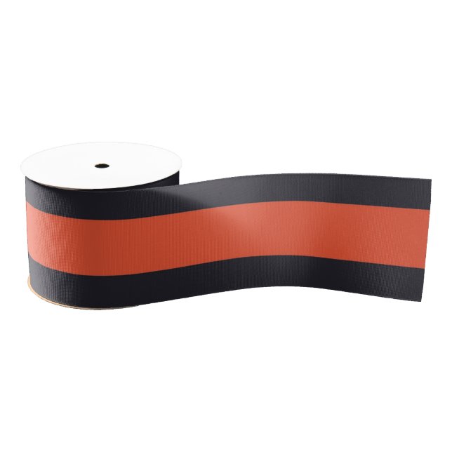 Modern Stylish Coral Navy White Stripes Grosgrain Ribbon (Spool)