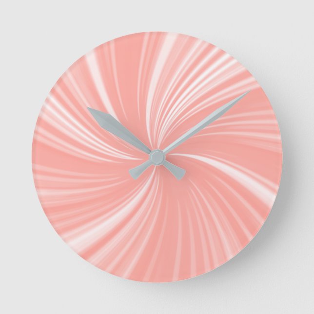 Modern Stylish Coral Pattern Round Clock (Front)