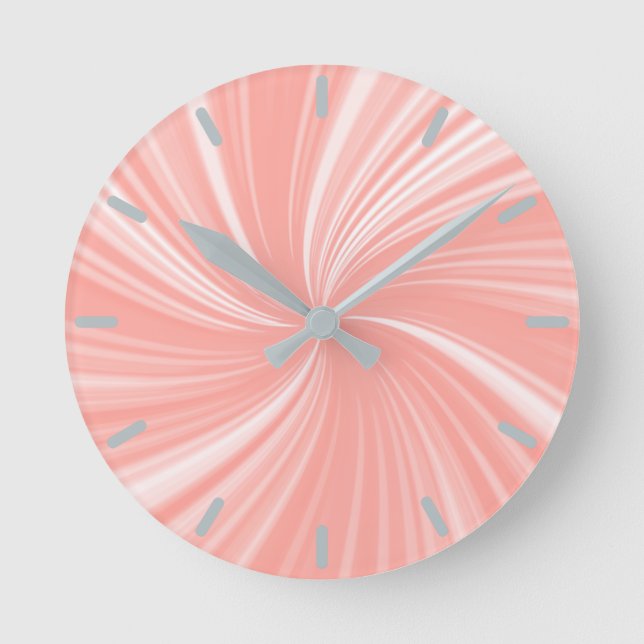 Modern Stylish Coral Pattern Round Clock (Front)