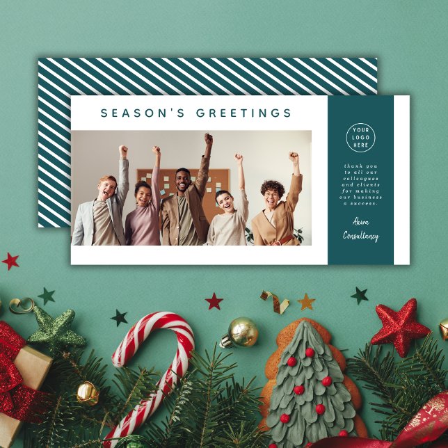 Modern Stylish Corporate Business Team Photo Holiday Card (Creator Uploaded)