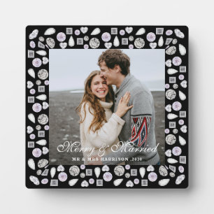 Modern Stylish couple photo Silver Diamonds frame