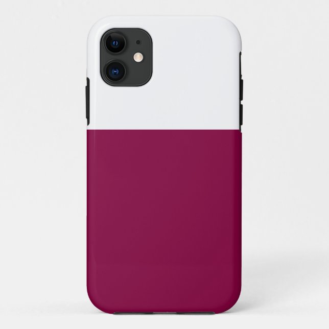 Modern Stylish Cranberry Red White Colour Block Case-Mate iPhone Case (Back)