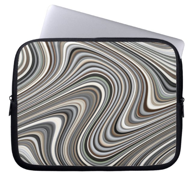 Modern Stylish Curvy Abstract Pattern Laptop Sleeve (Front)
