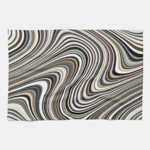 Modern Stylish Curvy Abstract Pattern Tea Towel
