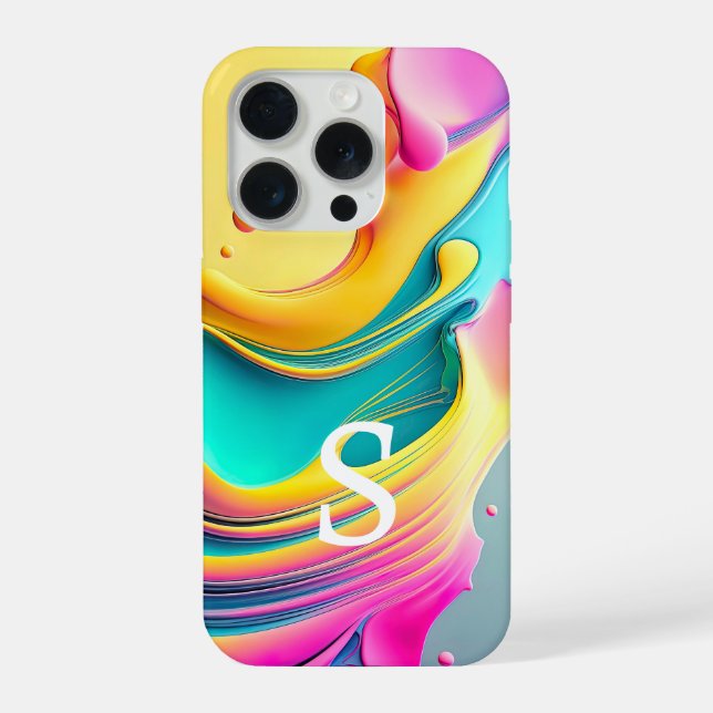 Modern Stylish Custom Monogram Abstract Pattern iPhone Case (Back)