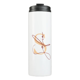Modern Stylish Custom Name Thermal Tumbler
