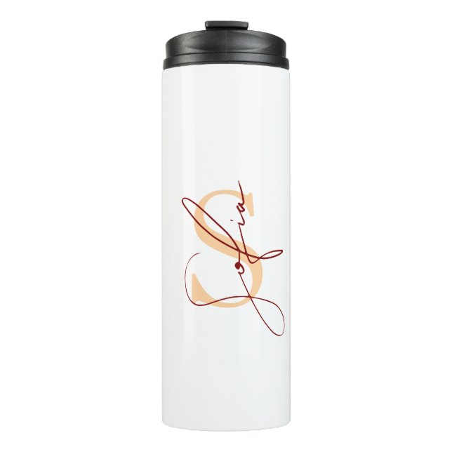 Modern Stylish Custom Name  Thermal Tumbler (Front)