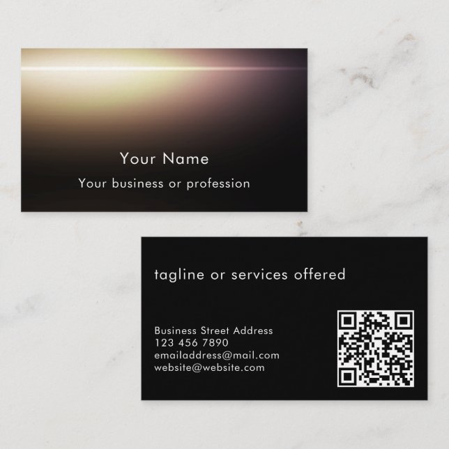 Modern Stylish Custom Text QR Code Technology Business Card (Front/Back)