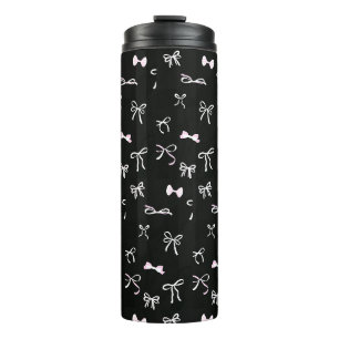 MODERN STYLISH CUSTOMIZED YOUR OWN BOW BLACK THERMAL TUMBLER