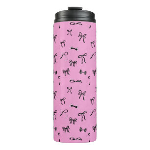 MODERN STYLISH CUSTOMIZED YOUR OWN BOW PINK THERMAL TUMBLER